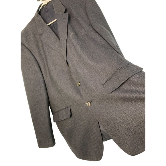 Chaps Men's 44R Gray Blazer 100% Lambswool Classic Fit 3-Button Jacket 7257 - Picture 6 of 8